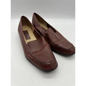 Seychelles Brown Leather Loafer Heels‎ Made in Brazil Women’s 9M